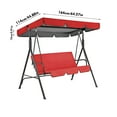 thumbnail image 3 of Gnwei Outdoor Patio Swing Chair Canopy Replacement, 3 Seater Porch Swing Seat Canopy Cover, Waterproof Replacement Canopy Top Cover for Garden Swing Chair Patio Hammock, 3 of 5