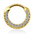 thumbnail image 3 of Septum Clicker Round Paved Gems 14Kt Gold 16g and 14g available, 3 of 5