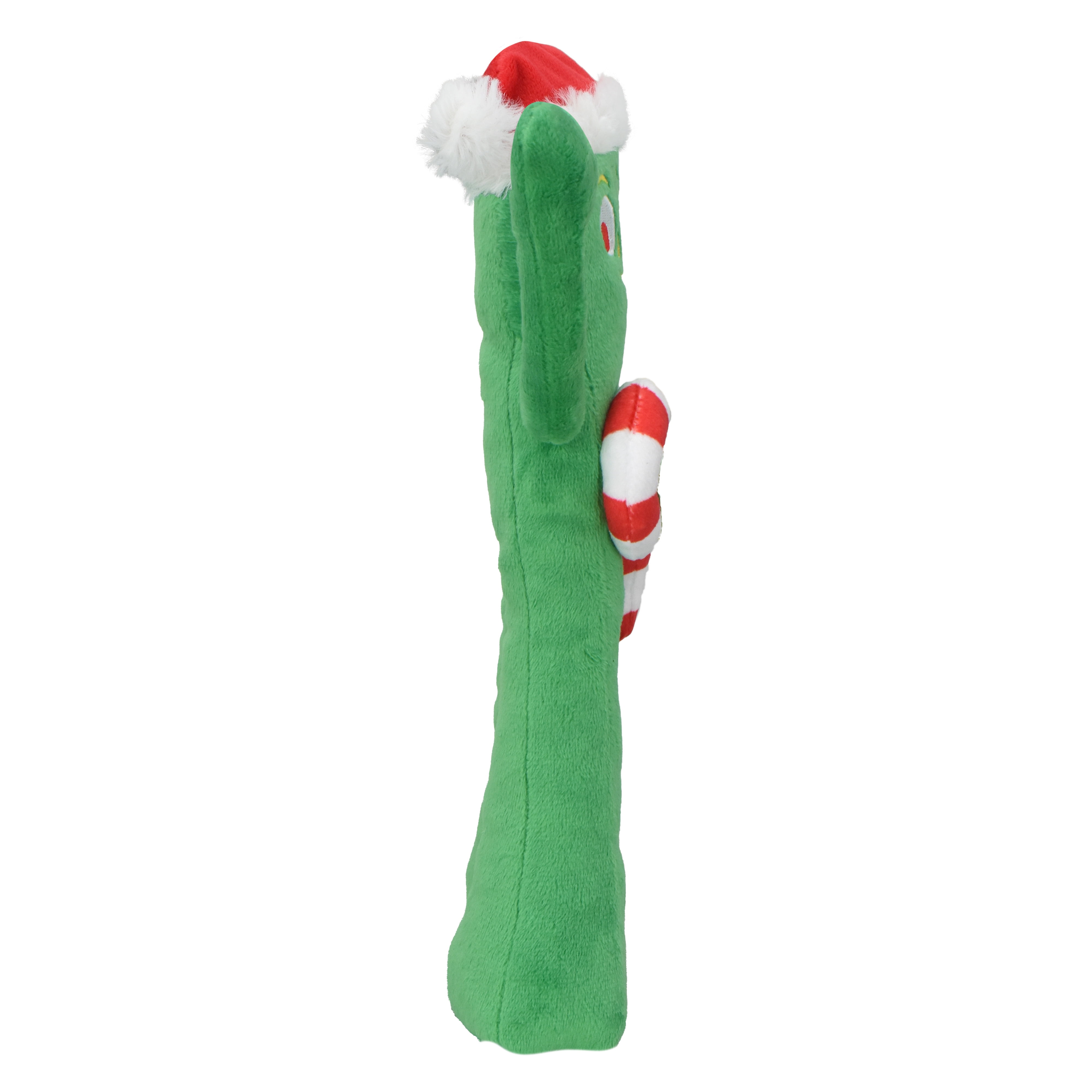 Multipet Gumby Plush with Santa Hat and Candy Cane Dog Toy