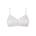 thumbnail image 2 of Amoena Womens Karolina Padded Wire-Free Pocketed Mastectomy Bra, Fashionable, Lace, Comfortable, Adjustable White/Light Nude 34B, 2 of 4