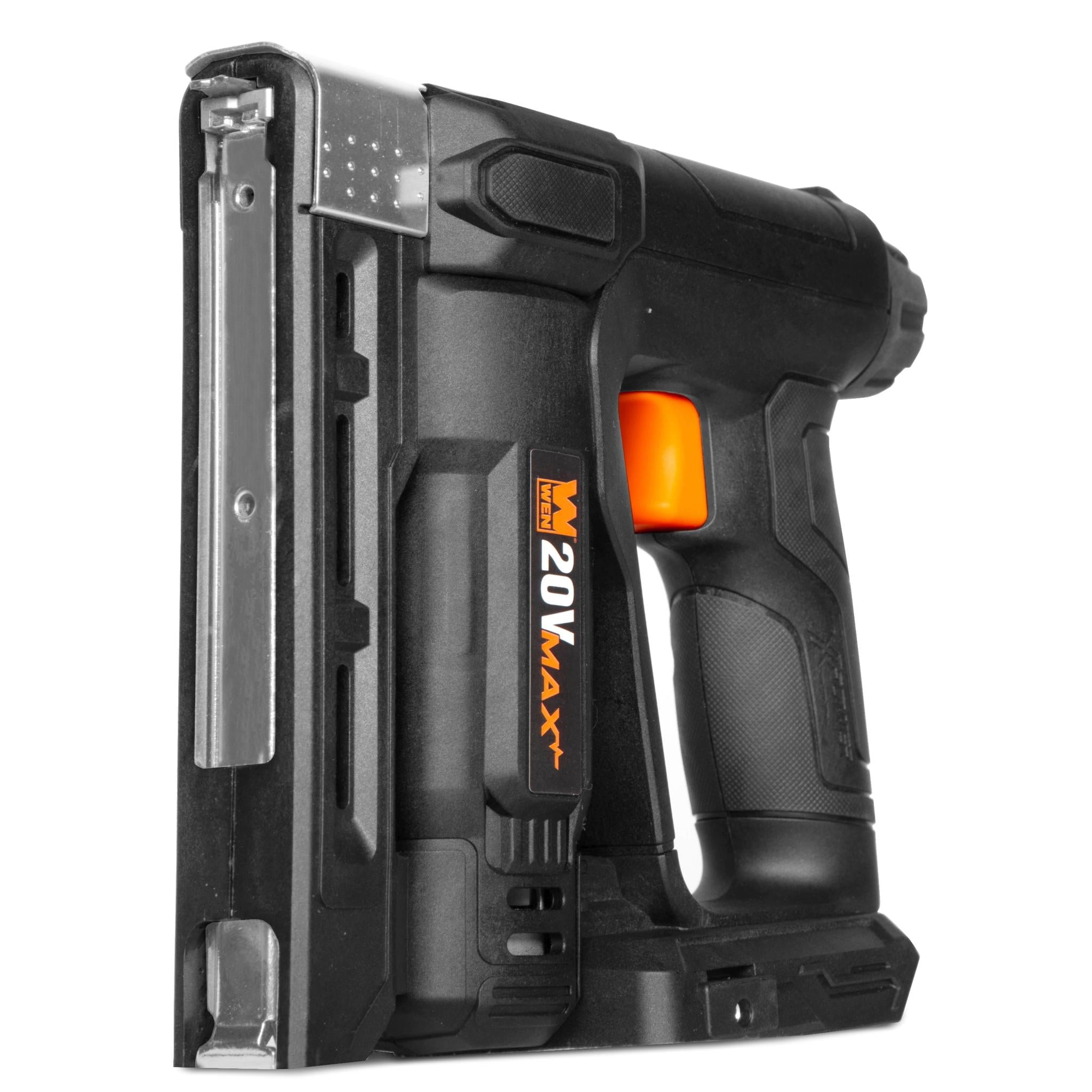 WEN 20V Max Cordless 2-in-1 18-Gauge Brad Nailer and T50 Crown Stapler with 2.0Ah Battery and Charger (20539)
