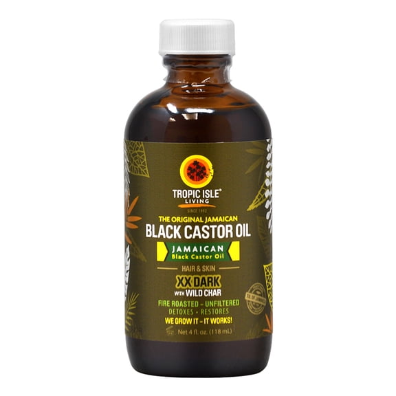 Tropic Isle Living Black Castor Oil Hair & Skin 4oz - Xx Dark