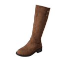 thumbnail image 3 of Taqqpue Women's Knee High Boots Plus Size Round Toe Metal Embellished Mid Heel Comfortable Long Boots for Women Size 5.5-11 Fashion Dress Shoes Fall Winter Riding Footwear Casual, 3 of 10
