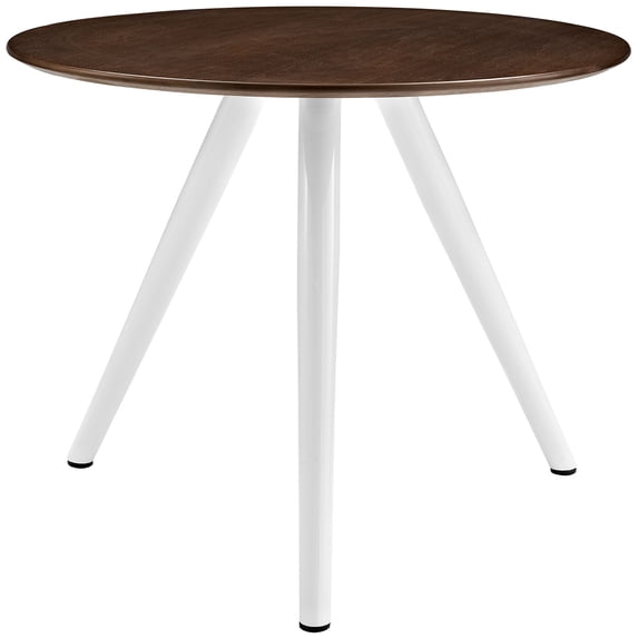Modern Contemporary Urban Design Mid Century Kitchen Room Round Dining Table, Brown, Metal Wood