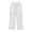 White, variant on Elastic Waist Pants for Women , Linen Loose Straight Capris, Casual Summer Daily Wear,Black,3XL