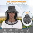 thumbnail image 3 of Mosquito Heat Net Sun Hat with Neck Flap, UPF 50+ UV Protection Safari Cap Wide Brim Fishing Hiking Hat for Men Women, Camouflage Gray, 3 of 7