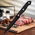 thumbnail image 4 of 6-Piece Black Steak Knives Hight Carbon Stainless Steel Bread Meat Cutting Dishwasher Safe Kitchen Dinner Cutlery Set, 4 of 7