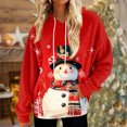 thumbnail image 6 of Hoodies for Women Oversized Winter Plush Cute Sweatshirts Pullover Trendy Fall Winter Clothes with Christmas Print for Comfortable Seasonal Wear,Deep Red,L, 6 of 6