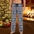 thumbnail image 2 of Top-Kevin Mens Navy Christmas Snowflake Pajama Pants,Soft Lounge Pants Comfy Pajama Bottoms Drawstring Pockets White For Men, 2 of 7
