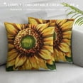thumbnail image 3 of Qinduosi Sunflower Throw Pillow Case,Oil Painting Sunflower Cushion Pillow Cover Square Standard Home/Sofa Decorative for Men/Women Yellow,Brown White, 3 of 5