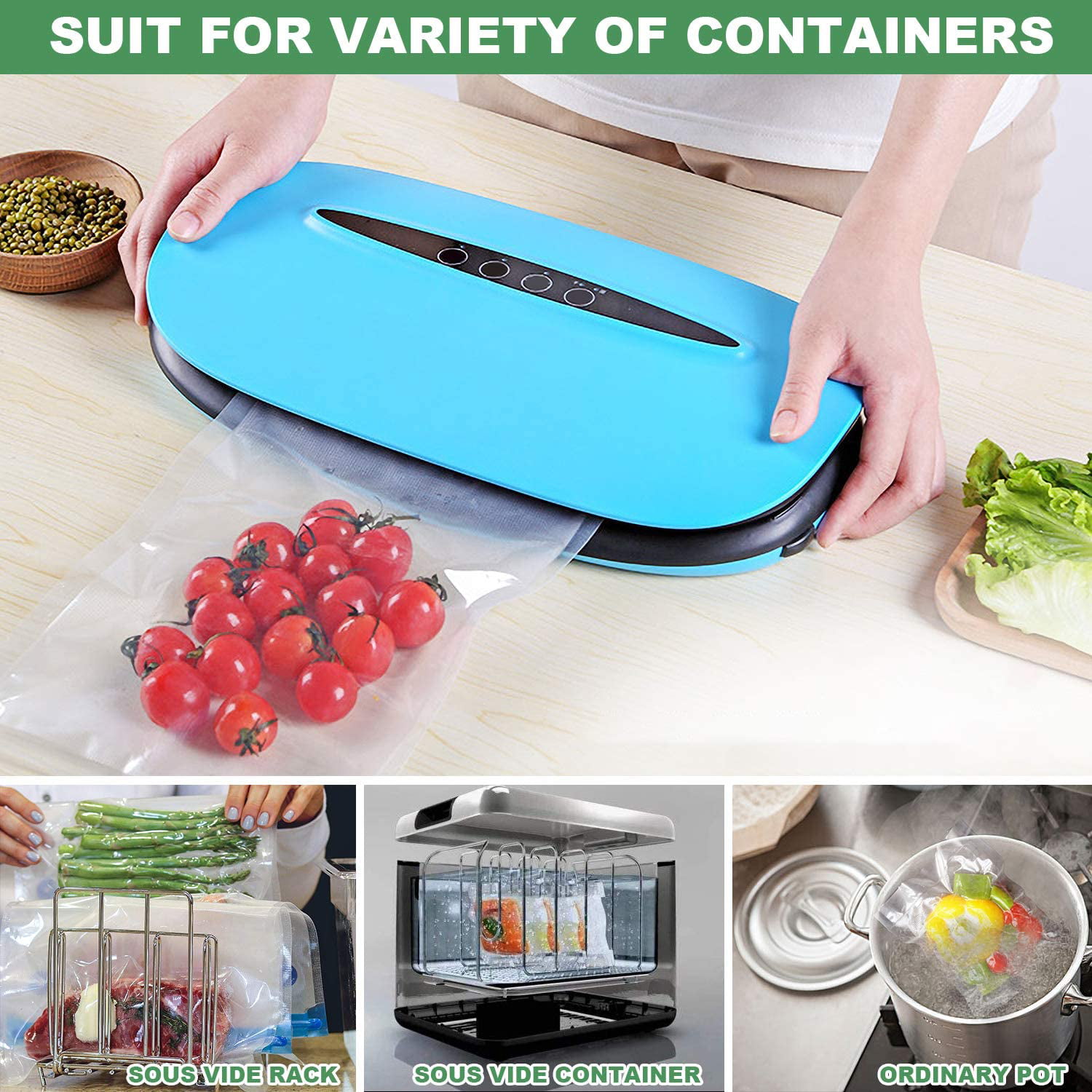 8x12in Kitchen Food Vacuum Sealer Bag Sous Vide Food Saver Storage  Bag BPA-Free 