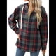 thumbnail image 2 of Sudadera con Capucha y Estampado A Cuadros para Mujer, Sudaderas Extragrandes, Camisetas de Larga, Corte Holgado Tíbet XL, 2 of 9