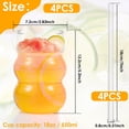 thumbnail image 4 of PEACNNG 4 Pcs 18 oz Wavy Drinking Water Glasses Drinking Glasses with Glass Straws Wavy Shape Bubble Glass Cups Enduring Wavy Shape Vintage Ribbed Glassware Multipurpose Drinking Glasses, 4 of 8