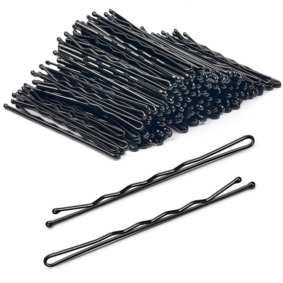 Black Jumbo Bobby Pins, 120-Count, 2.75-inch, Hair Bobby Pins for Women Girls