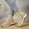 thumbnail image 2 of Dakaela Women's Wedge Ankle Boots Suede Side Zipper Casual High Top Sneakers Arch Support Slip on Work Booties, 2 of 8