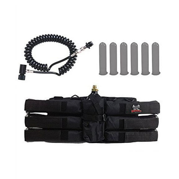 MAddog Sports 6 1 Paintball Harness w/Pods & Standard Remote Coil