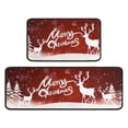 thumbnail image 5 of Elk Merry Christmas Kitchen Rugs Set Of 2 Non Slip Kitchen Floor Rug and Mat Cushioned Kitchen Runner Rug Standing Area Mat Carpets for Farmhouse Decor 17"x47"+17"x30" Black Edging, 5 of 7