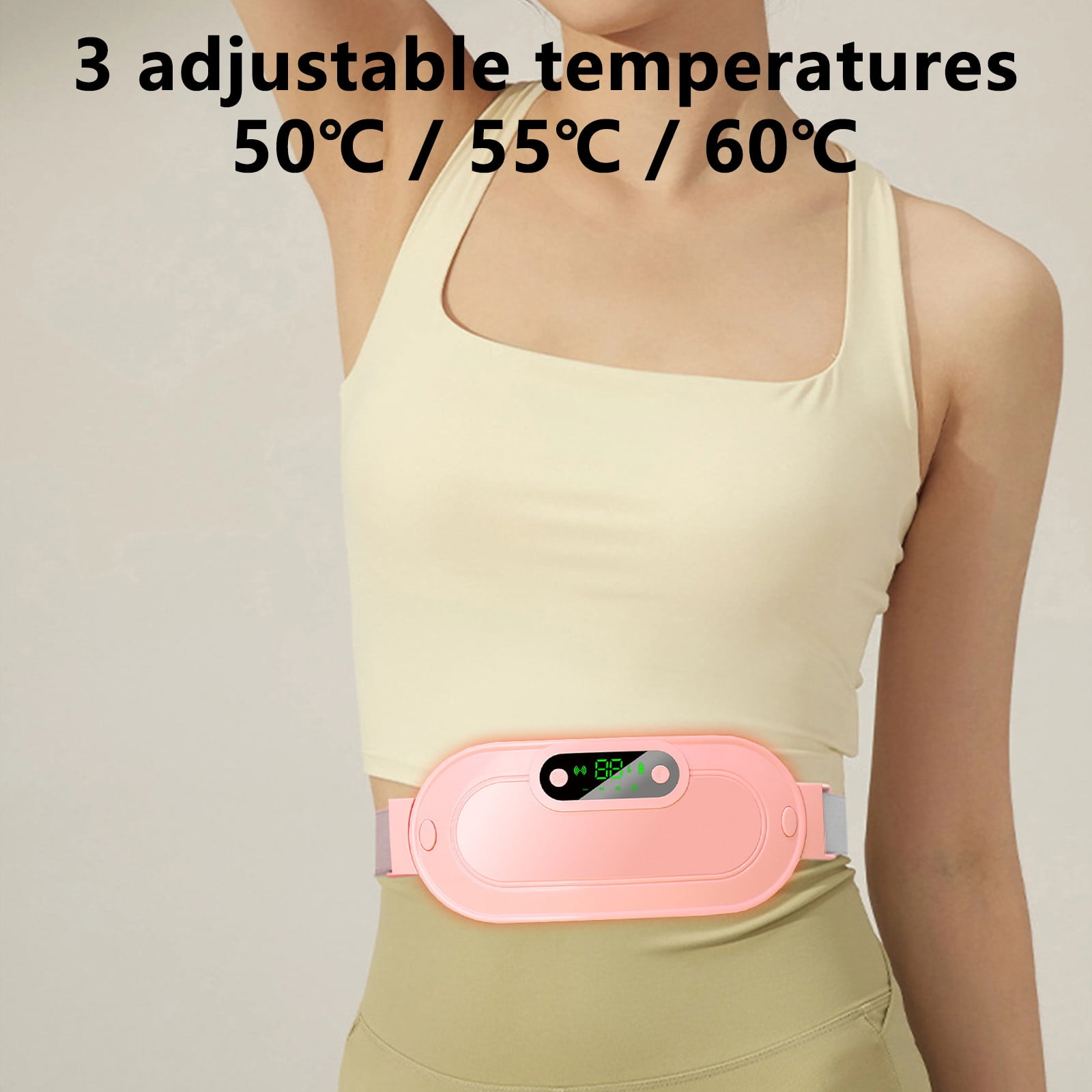 Protable Heating Pad for Cramps, 4 Massage Modes & 3 Heat Levels, Work Continuously for Up to 90 Minutes a Charge, Comfortable and Elastic, Pain Relief Warm Gifts for Women Girls(Pink)