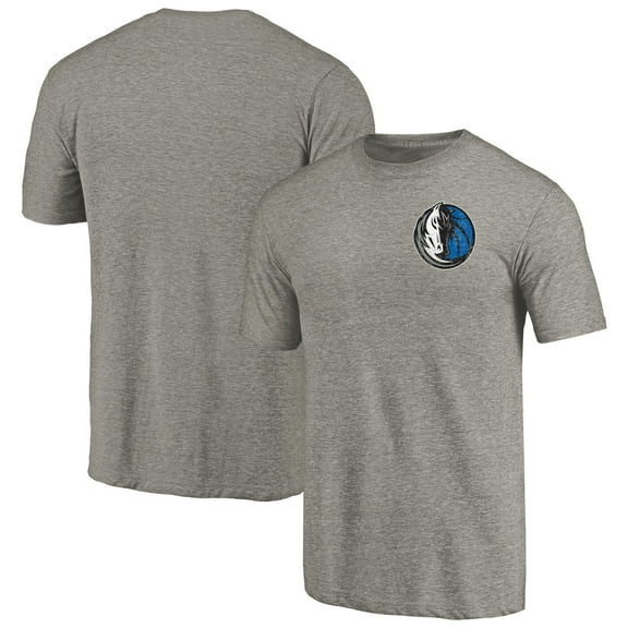 Men's Gray Dallas Mavericks Primary Logo Left Chest Distressed Tri-Blend T-Shirt