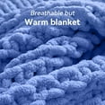 thumbnail image 6 of Chunky Knit Throw Blanket, 50''*60'' Knitted Throw Chenille Blankets for Bed Couch, Handmade Light Blue Crochet Blanket Big Thick Blanket, Machine Washable Cute Comfy Blanket for Home Decor, 6 of 15
