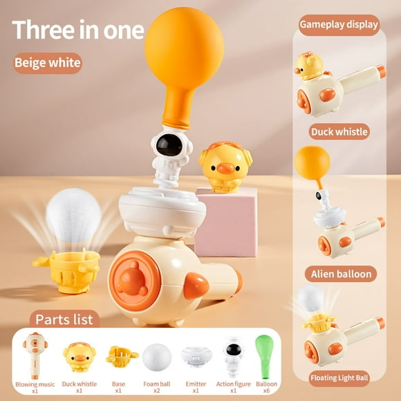 3 in 1 Kids Blowing Music Blowing Ball Blowing Balloon Launcher Toys Sets Improve Lung Capacity and Balance Toys For Kids Gift