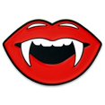 thumbnail image 1 of PinMart Vampire Lips with Fangs Halloween Enamel Lapel Pin, 1 of 4
