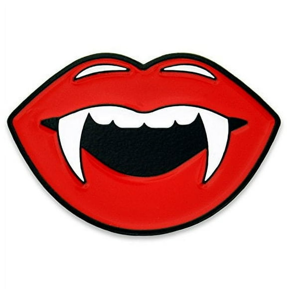 PinMart Vampire Lips with Fangs Halloween Enamel Lapel Pin