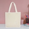 thumbnail image 5 of Bolso de hombro de para mujer, bolsos Hobo, bolsos de compras de gran capacidad, hueco elegante Beige Yuyangstore Bolso tejido a mano, 5 of 5