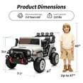 thumbnail image 5 of Hikiddo 2-Seater Ride on Car Truck, 24V 4WD Ride on Toy Electric Car for Kids Boys w/Remote, Bluetooth - White, 5 of 10