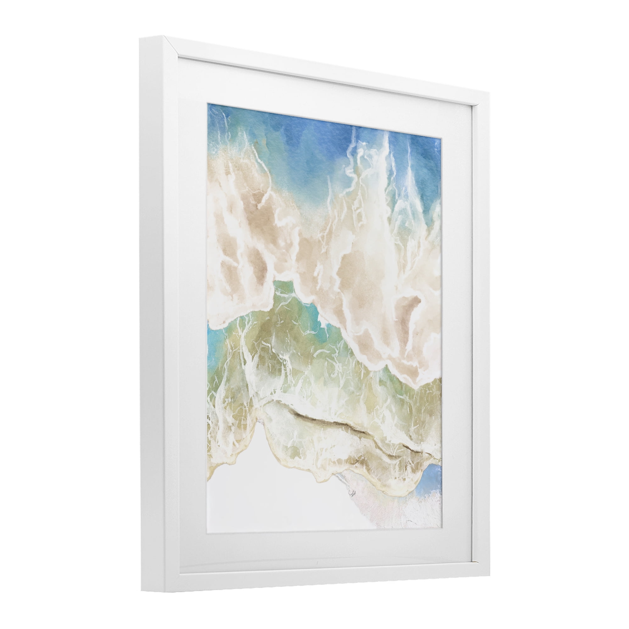 Stupell Industries Washed Away Tide Abstract White Framed Print Under Glass, design by Jesse Keith