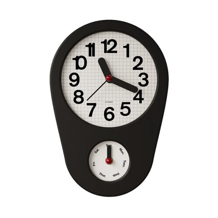 kowaku Weekday Wall Clock Artistic Design Clock with Day Display Minimalist Home Decor for Living Room, Bedroom