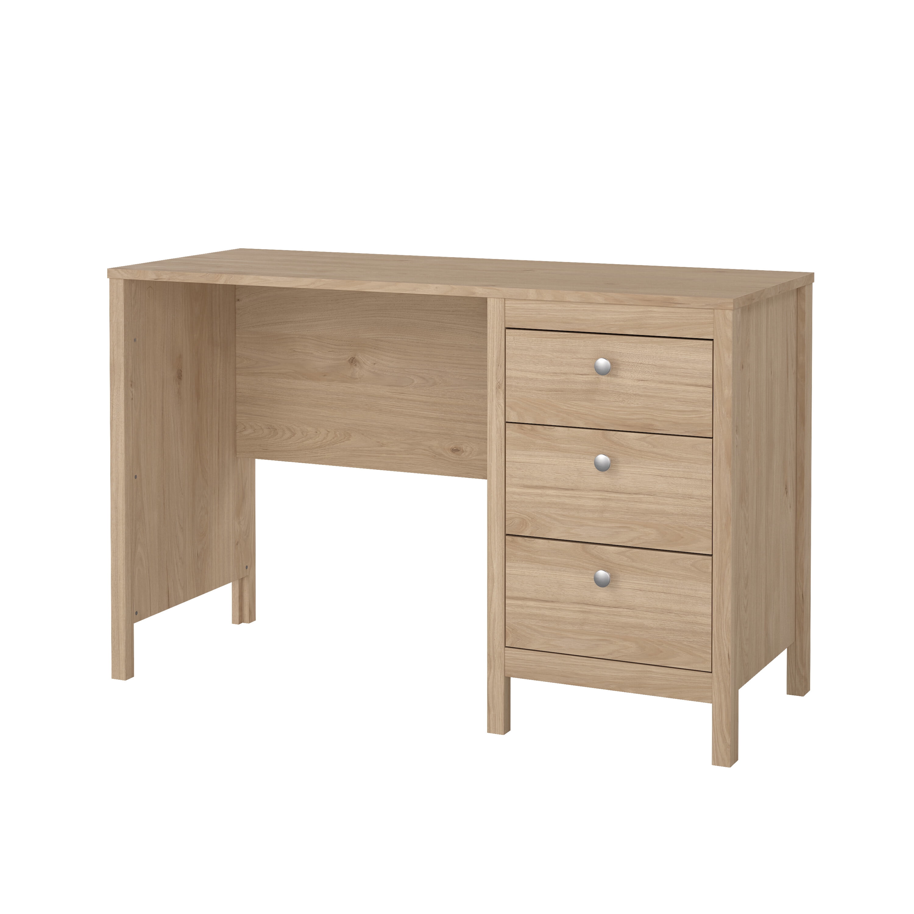 Tvilum Madrid Home Office Writing Desk with 3 Storage Drawers for Adults, Jackson Hickory