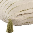 thumbnail image 4 of Laddha Home Designs Handwoven Reversible Striped Throw Pillow - 20" - Beige and Green - Set of 2, 4 of 4