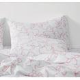 thumbnail image 3 of Truly Soft Printed Bow Microfiber 100% Microfiber Polyester  3 Piece Full/Queen Comforter Set in White and Pink, All Season, Adult Size, OEKO-TEX Certified, 3 of 7