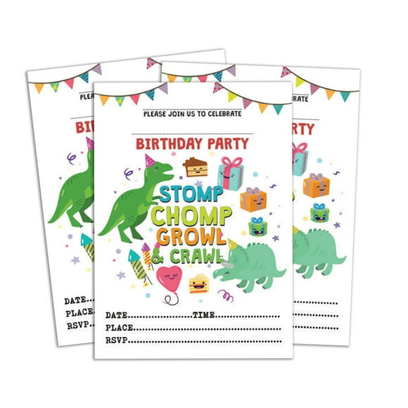 Darling Souvenir White Birthday Invitation Card Printable Fill or Write In Blank Invites Party Supplies Pack Of 28 5 x 7 Inches