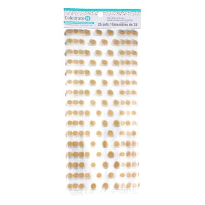 12 Packs: 25 ct. (300 total) Gold Dots Cello Treat Bags with Ties by Celebrate It