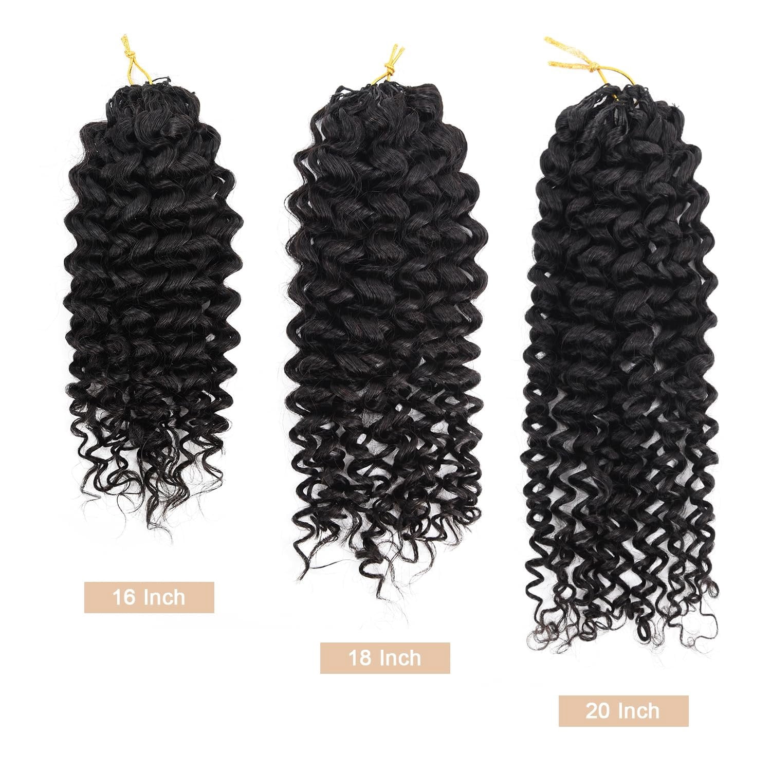 Crochet Human Hair,Water Wave Knotless Pre-Separated Human Crochet Hair Bundle,Miracle Knots Invisible Hair Extension for Black Women (150g- Black, 18" Water Wave)