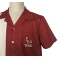 thumbnail image 5 of Embroidery Men Shirt Two-tone Color Bowling Shirts, 5 of 6
