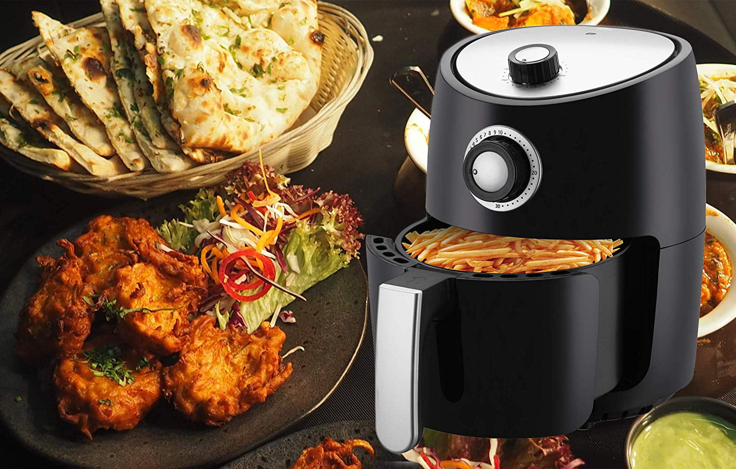 SM-AIR-1811 Emerald Air Fryer 4.0 Liter Capacity with Rapid Air Technology,  Slide Out Basket & Pan 1400 Watts (1811)