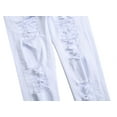 thumbnail image 3 of Mens Denim Pants Comfort Stretch Straight Leg Fit Mens Linen Pants,White,30, 3 of 8