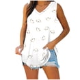 thumbnail image 2 of Black and Friday Discounted Items under $5 GaThRRgYP Going Out Tops for Women,Womens Summer Tank Tops,Fashion Women Causal V-Neck Printing Blouse Sleeveless Elegant T-Shirt Summer Tank Tops White M, 2 of 6