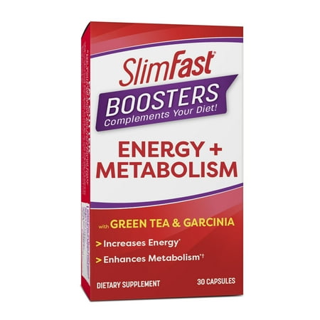 SlimFast Boosters Energy & Metabolism, Containing Green Tea and Garcinia Cambogia, 30
