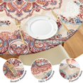 thumbnail image 4 of Charming Floral Round Tablecloth with Elastic Closure, Bohemian Style for Tables Up to 56 Inches, Ideal for Entertaining, 4 of 7