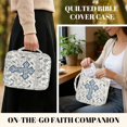 thumbnail image 3 of TSOVTHRID Cross Leaf Print Bible Covers Church Bags, Lightweight Bible Protective Cover Quilted, White Portable Bibles Book Cover with Multi Pockets, Christian Gift, 3 of 7