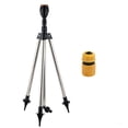 thumbnail image 2 of FHBVT Stainless Steel Rotary Irrigation Tripod Sprinkler 30-360° Adjustable Angle Mist Function Stable No Tip Stand Universal Hose Fit for Outdoor Garden Farm Plant Irrigation Cooling, 2 of 9
