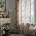 thumbnail image 1 of Nvzi 1 cortina estampada con flores azules de estilo campestre, cortina de cocina con borlas blancas, ventana salediza, cortina tipo barra de 59,06 x 110,24 pulgadas, 1 of 5