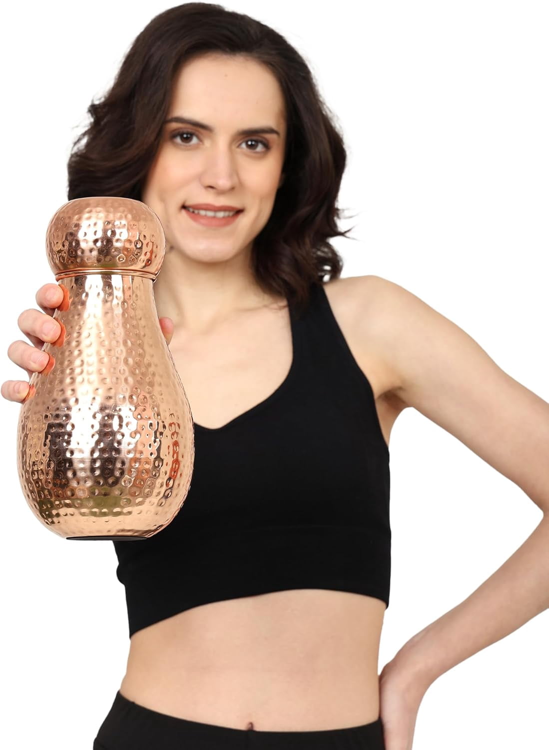 Pure Copper Bedside Water Carafe – 1.6L (54.10 fl oz) | Ayurvedic Health Benefits | Eco-Friendly Water Pitcher | Handcrafted in India