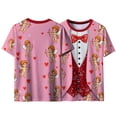 thumbnail image 5 of Xuyuer Valentine's Day Women's Tshirts Holiday Party Funny Costume 3D Print Funny Tuxedo Graphic Novelty Short Sleeve Crewneck Shirt Circus Costume Showman T-Shirts, 5 of 9