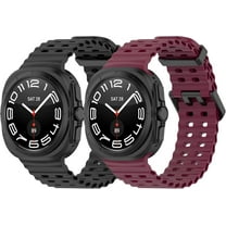 KOMI Fit for Samsung Galaxy Watch Ultra 47mm Watch Band Women Men, Adjustable Silicone Replacement Bands Straps Wristbands Bracelet Accessories Fit for Samsung Galaxy Watch Ultra 47mm Black Red