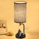 thumbnail image 1 of Lámpara de mesa con  táctil USB, lámpara de noche mejorada de 3 vías regulables con puertos de carga USB C y A y tomacorriente de CA, lámpara de mesita para dormitorio, bombilla, 1 of 8